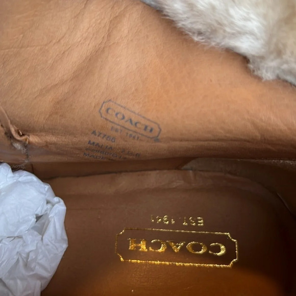 NWOT Coach Women’s 7.5 Calfskin Shearling Fur‎ Lined Leather Malia Bootie - Picture 7 of 7